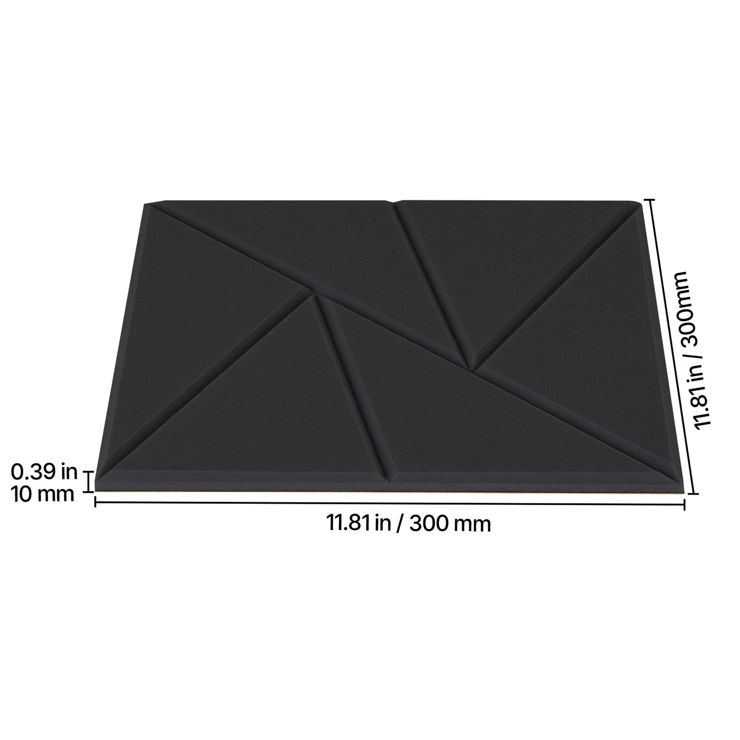18 Pack Acoustic Wall Panels 11.8" x 11.8" Self-Adhesive Black