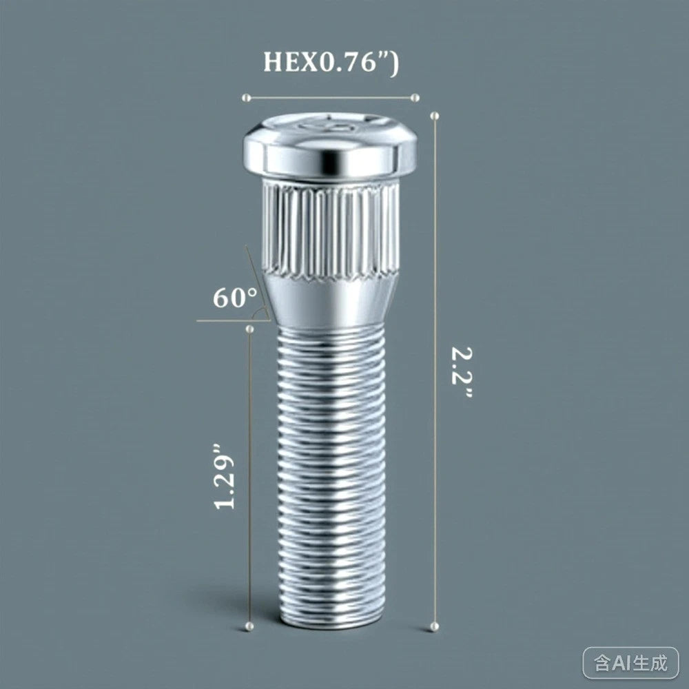 24 Pcs Wheel Stud for Trailer for Axles 2,000 lb to 7,000 lb with 1/2"-20 UNF