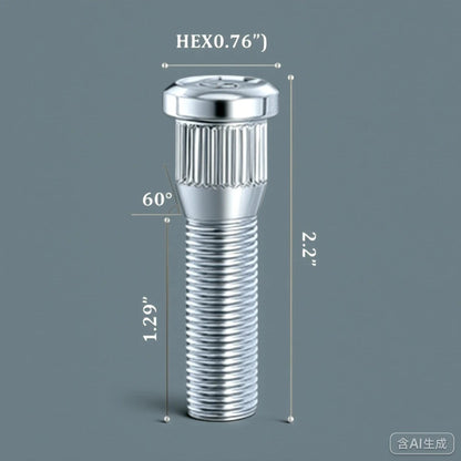 24 Pcs Wheel Stud for Trailer for Axles 2,000 lb to 7,000 lb with 1/2"-20 UNF