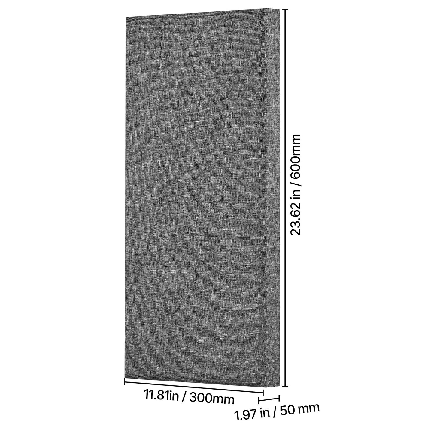 4 PCS Acoustic Wall Panels 23.6 x 11.8 x 2 IN Self-Adhesive Gray
