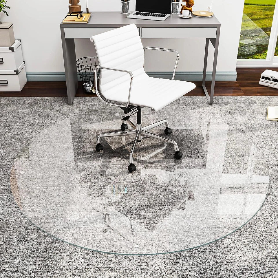 Circle Round Glass Chair Mat