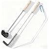 3Pcs Deep Fryer Cleaning Tools, Include L-Shaped Fryer Cleaning Brush Stainless Steel Bristle Fryer Cleanout Rod, Deep Fryer Basket Cleaning Brush Kit for Kitchen Restaurant Bakery