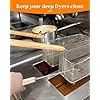 4-in-1 Fryer Cleaning Tools, L Shaped Fryer Cleaning Brush, Deep Fryer Crumb Scoop, Long Handle Deep Fryer Basket Cleaning Brush, Deep Fryer Cleanout Rod, Applies to Commercial Kitchen, Fryer, Drain